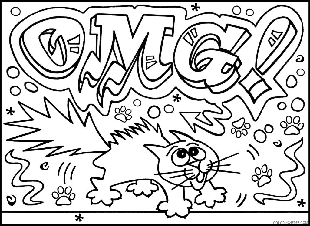 printable graffiti coloring pages for kids Coloring4free