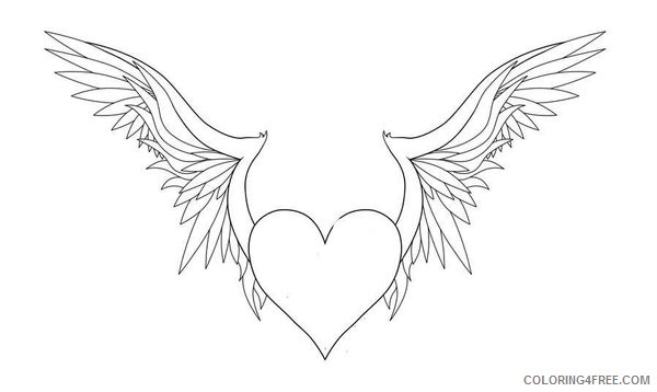 printable heart with wings coloring pages Coloring4free