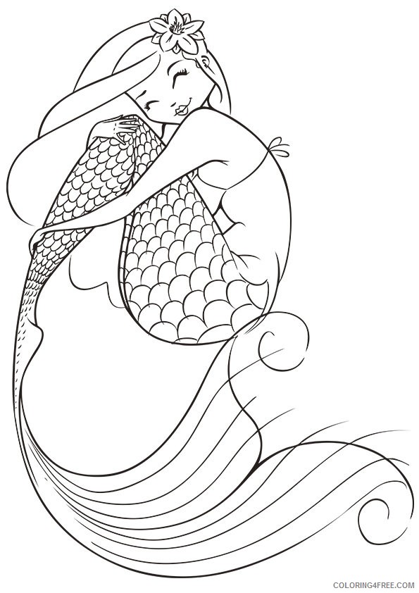 printable mermaid coloring pages for kids Coloring4free