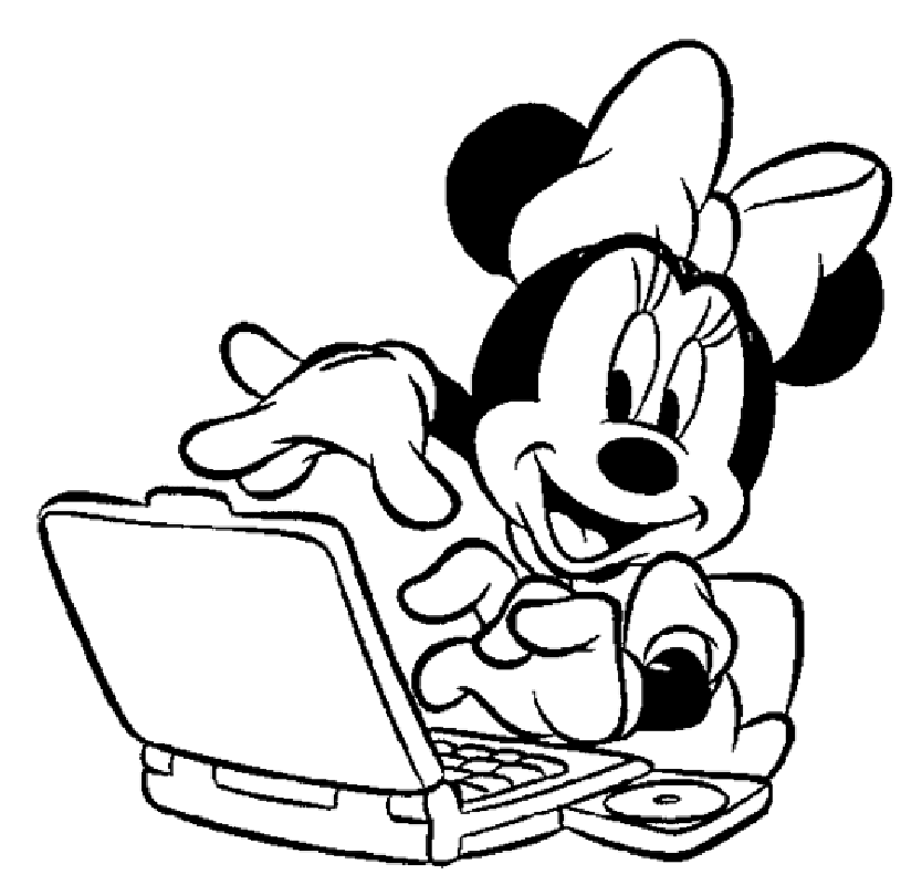 printable minnie mouse coloring pages laptop Coloring4free