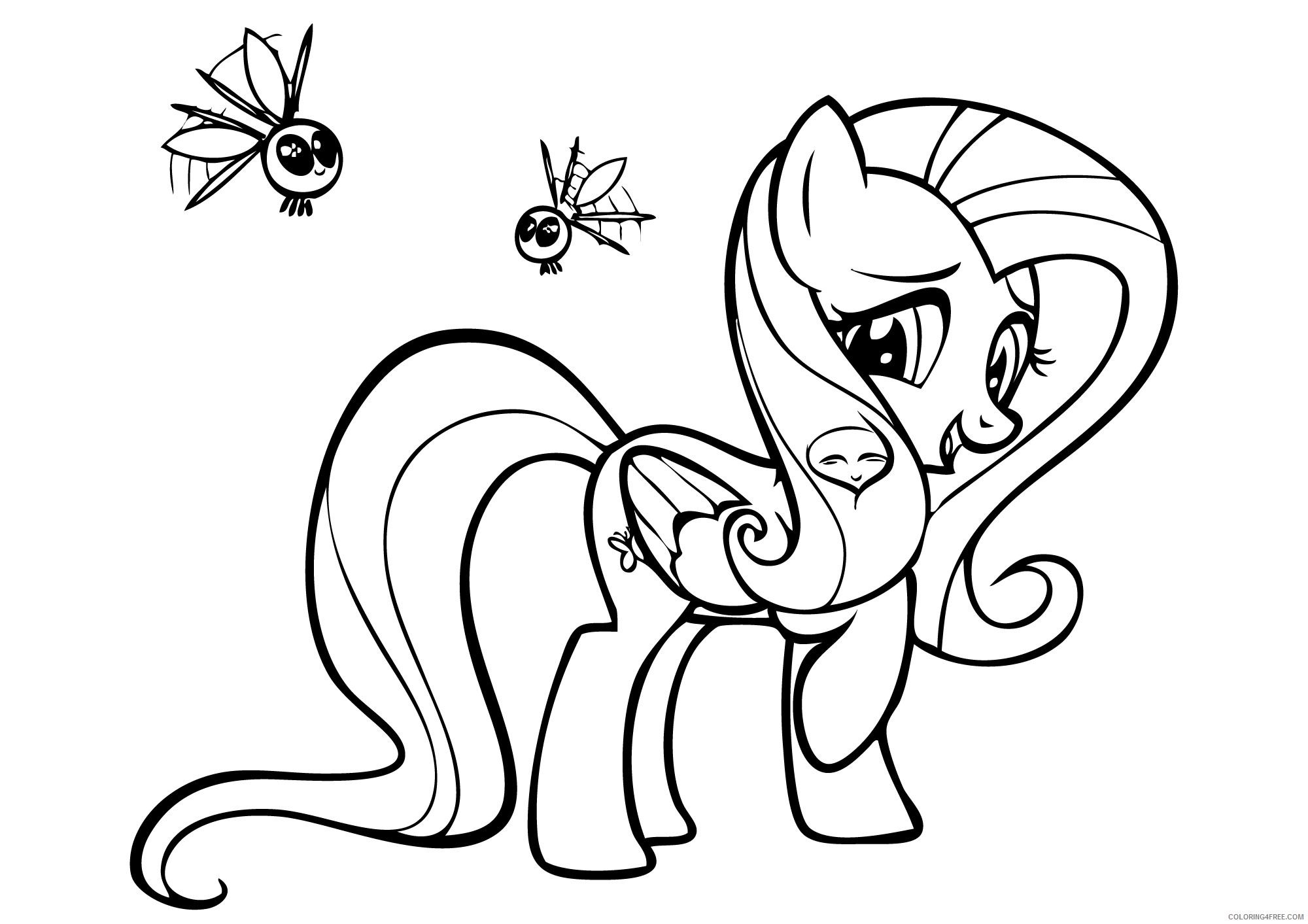 printable my little pony coloring pages fluttershy Coloring4free