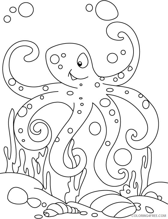 printable octopus coloring pages for kids Coloring4free