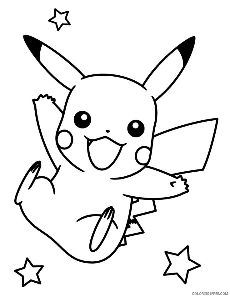 printable pikachu coloring pages for kids Coloring4free