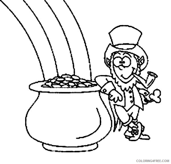 printable rainbow and pot of gold coloring pages Coloring4free