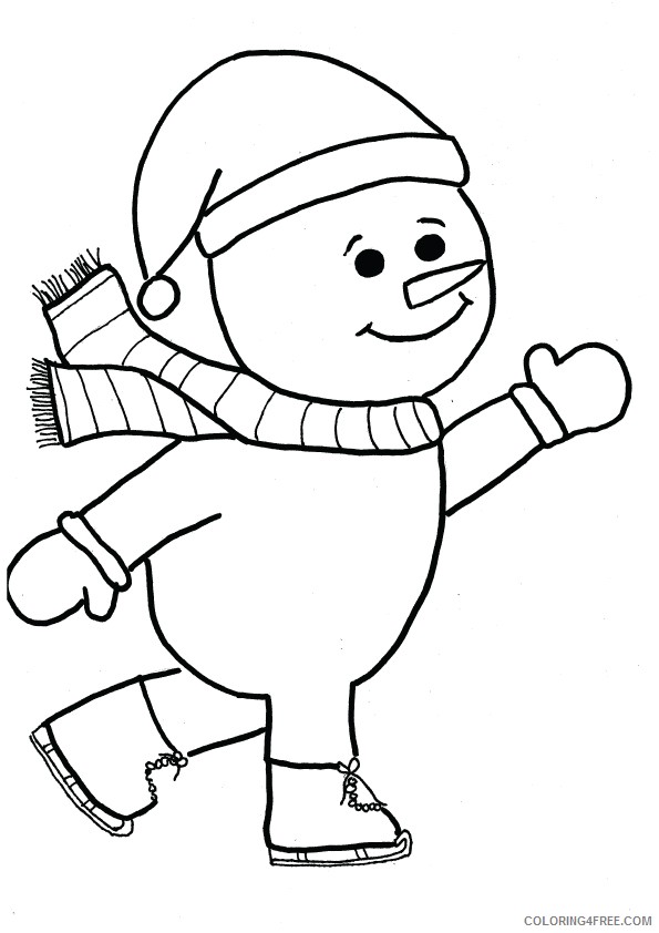 printable snowman coloring pages for kids Coloring4free