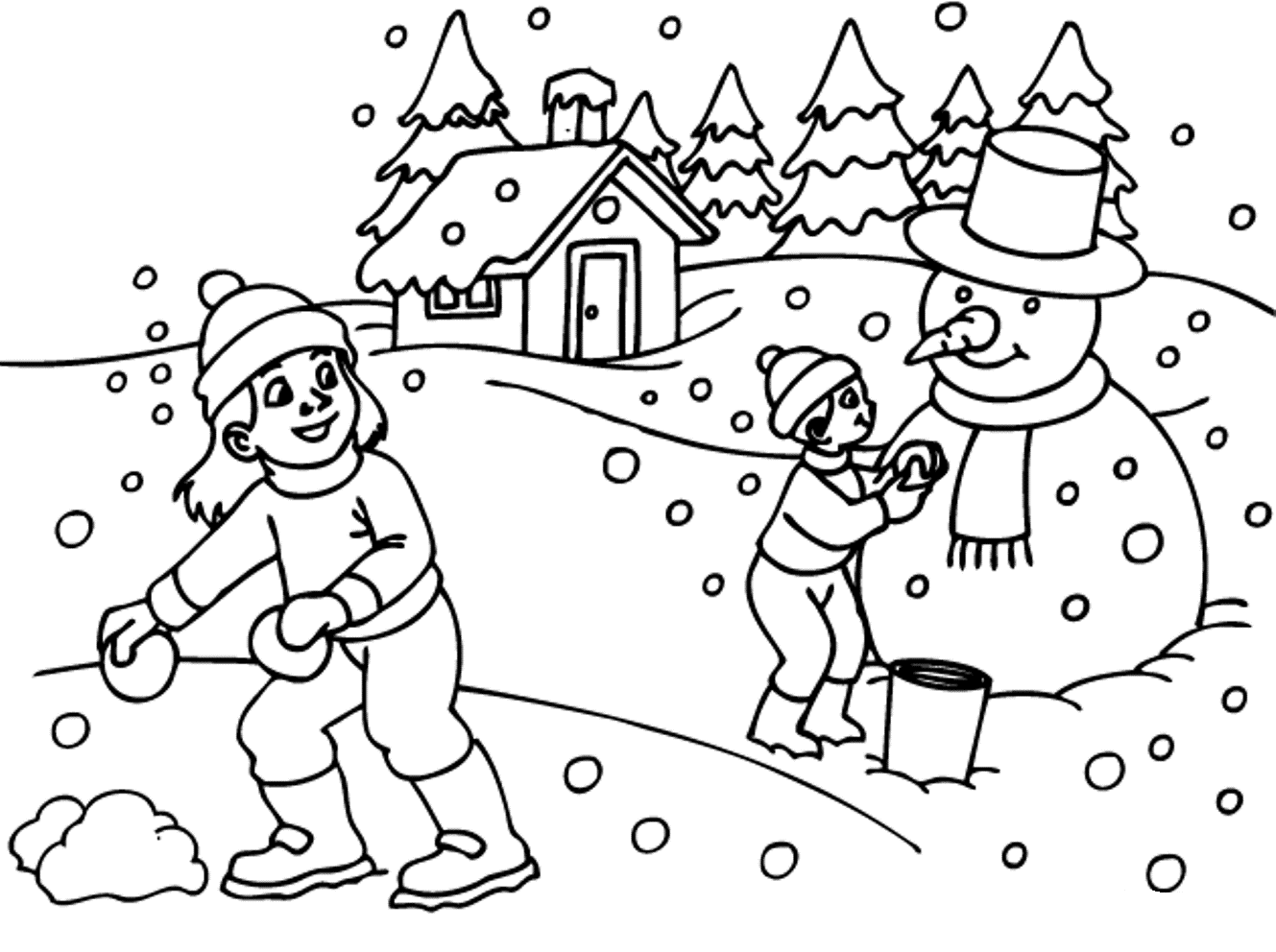 printable winter coloring pages for kids Coloring4free