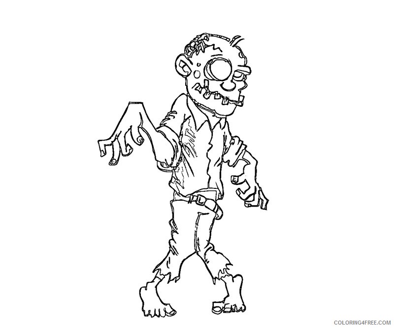 printable zombie coloring pages for kids Coloring4free