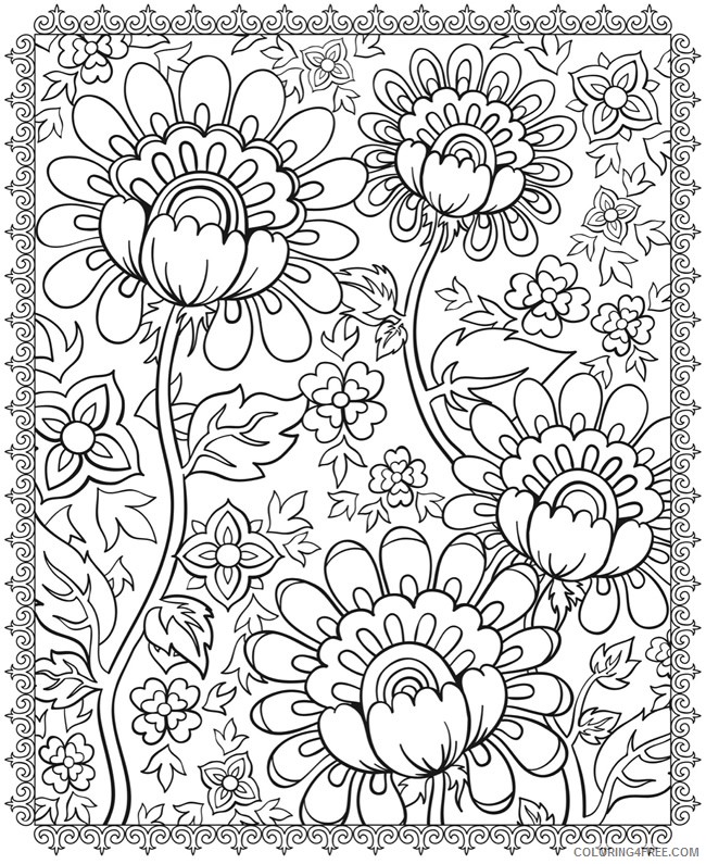 psychedelic coloring pages flowers Coloring4free