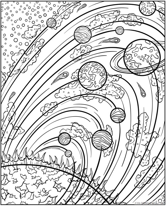 psychedelic coloring pages solar system Coloring4free
