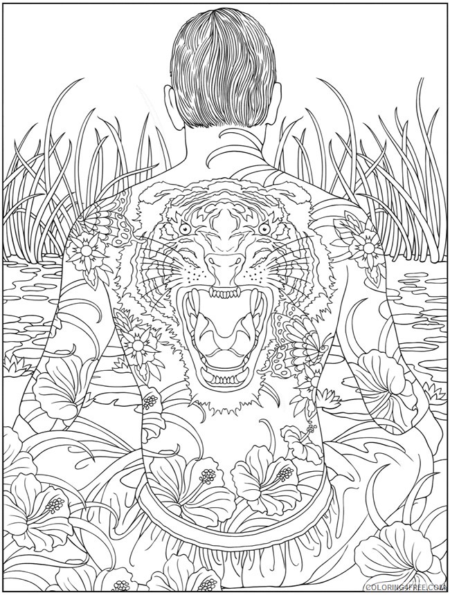 psychedelic coloring pages tattoo Coloring4free