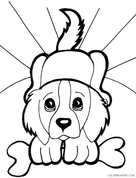 puppies coloring pages holding a bone Coloring4free
