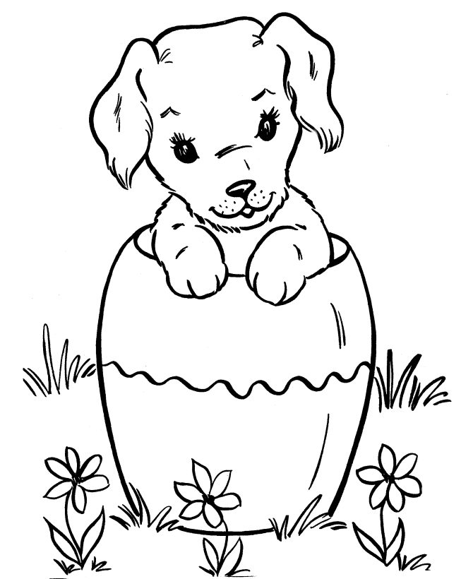 puppies coloring pages to print Coloring4free