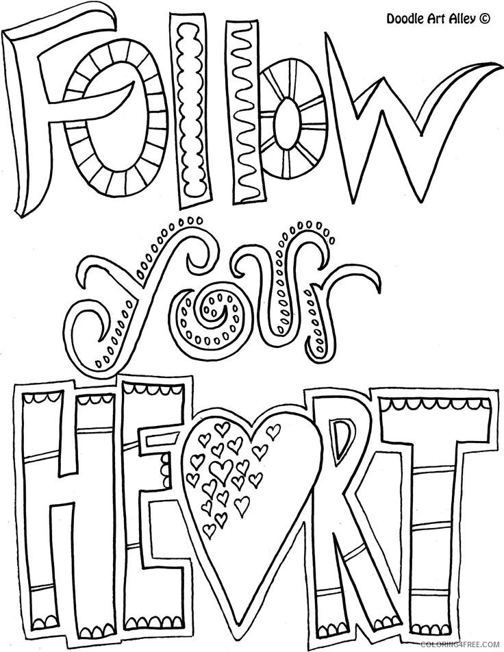 quote coloring pages follow your heart Coloring4free