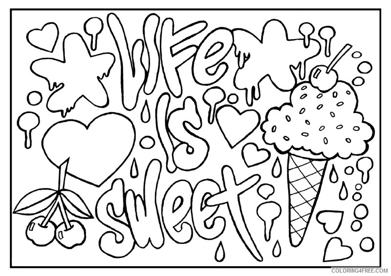 quote coloring pages life is sweet Coloring4free