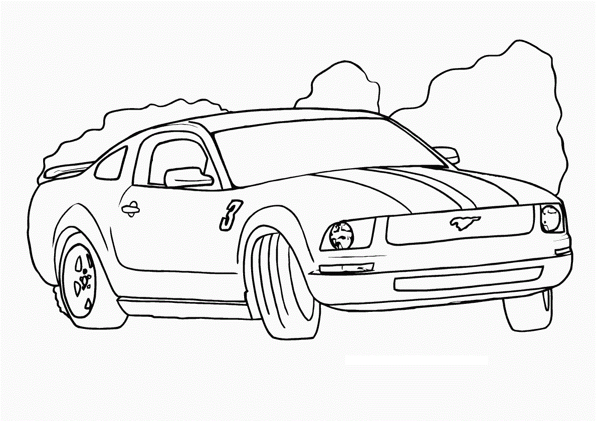 race car coloring pages ford mustang drifting Coloring4free