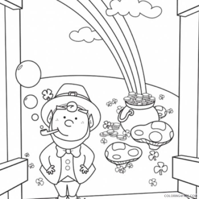 rainbow and pot of gold coloring pages for kids printable Coloring4free