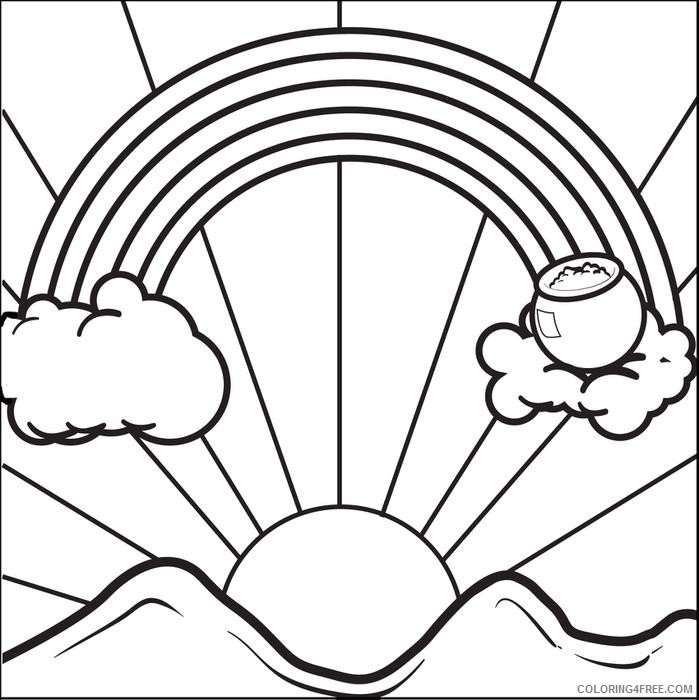 rainbow and pot of gold coloring pages sunrise Coloring4free