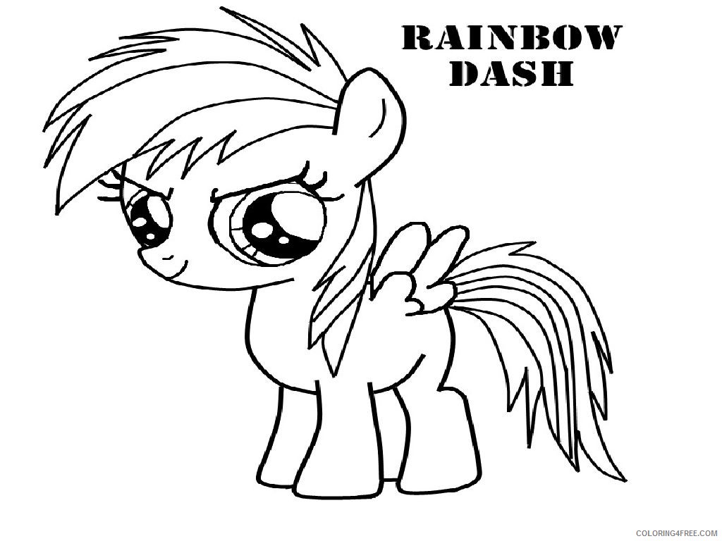 rainbow dash coloring pages for toddler Coloring4free