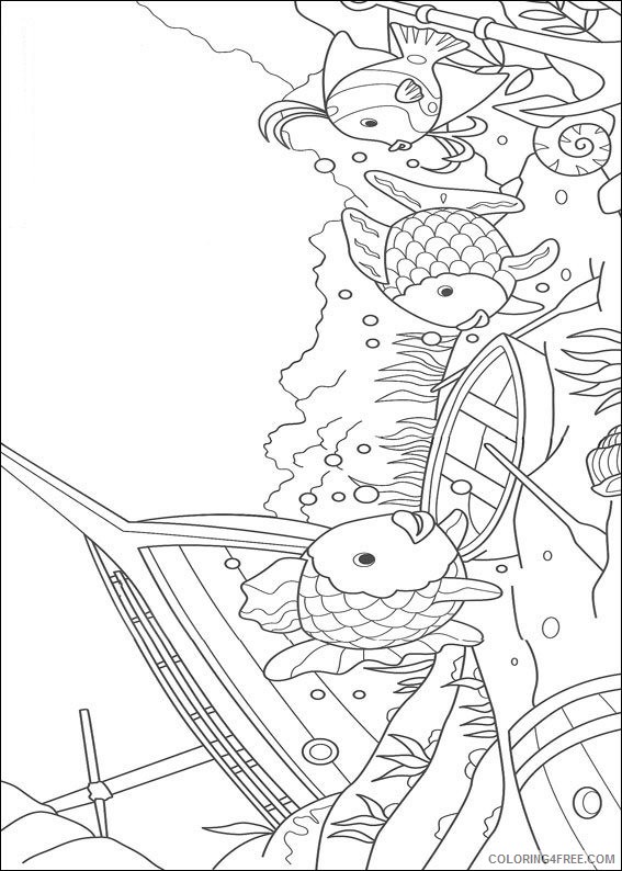 rainbow fish coloring pages in shipwreck park Coloring4free