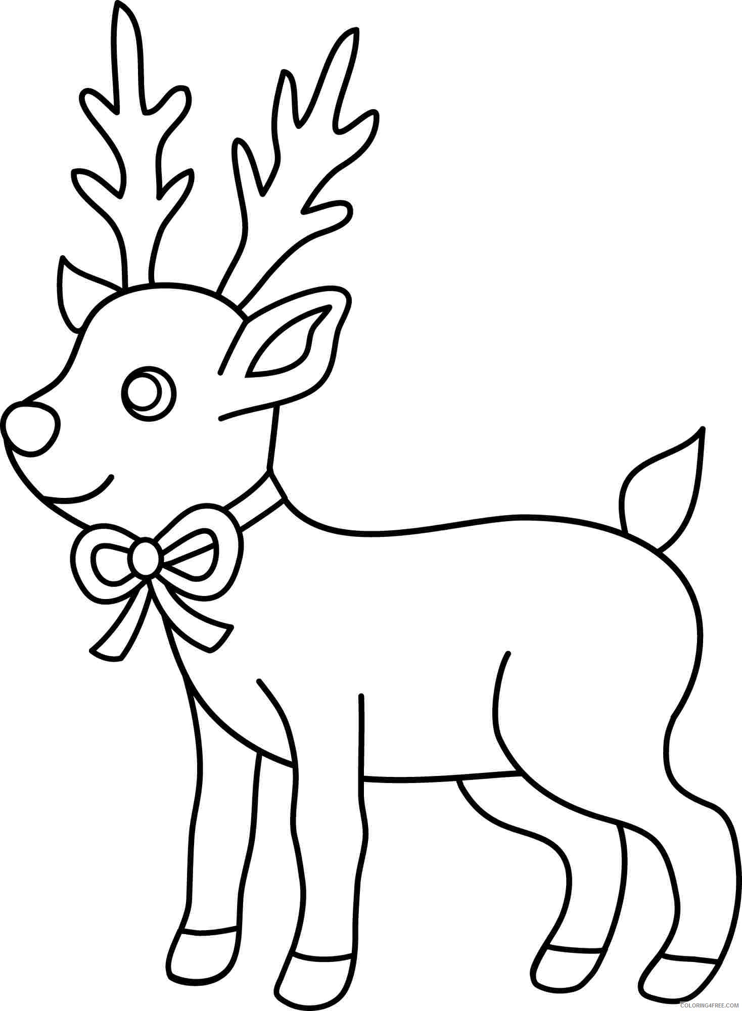 reindeer coloring pages for preschooler Coloring4free