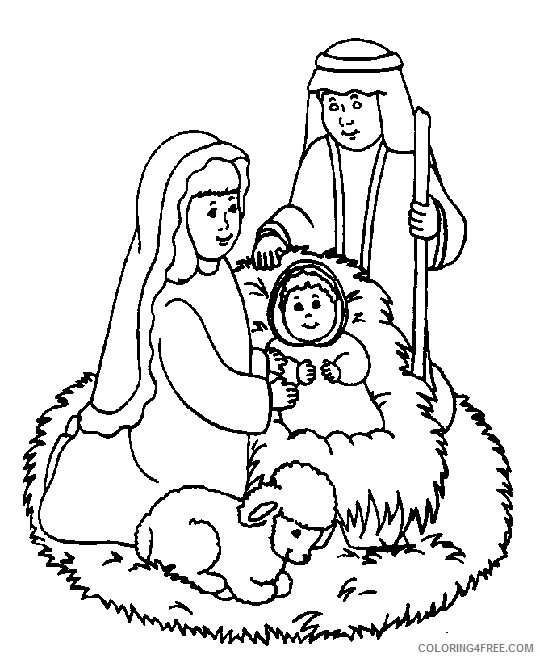 religious coloring pages birth of jesus Coloring4free