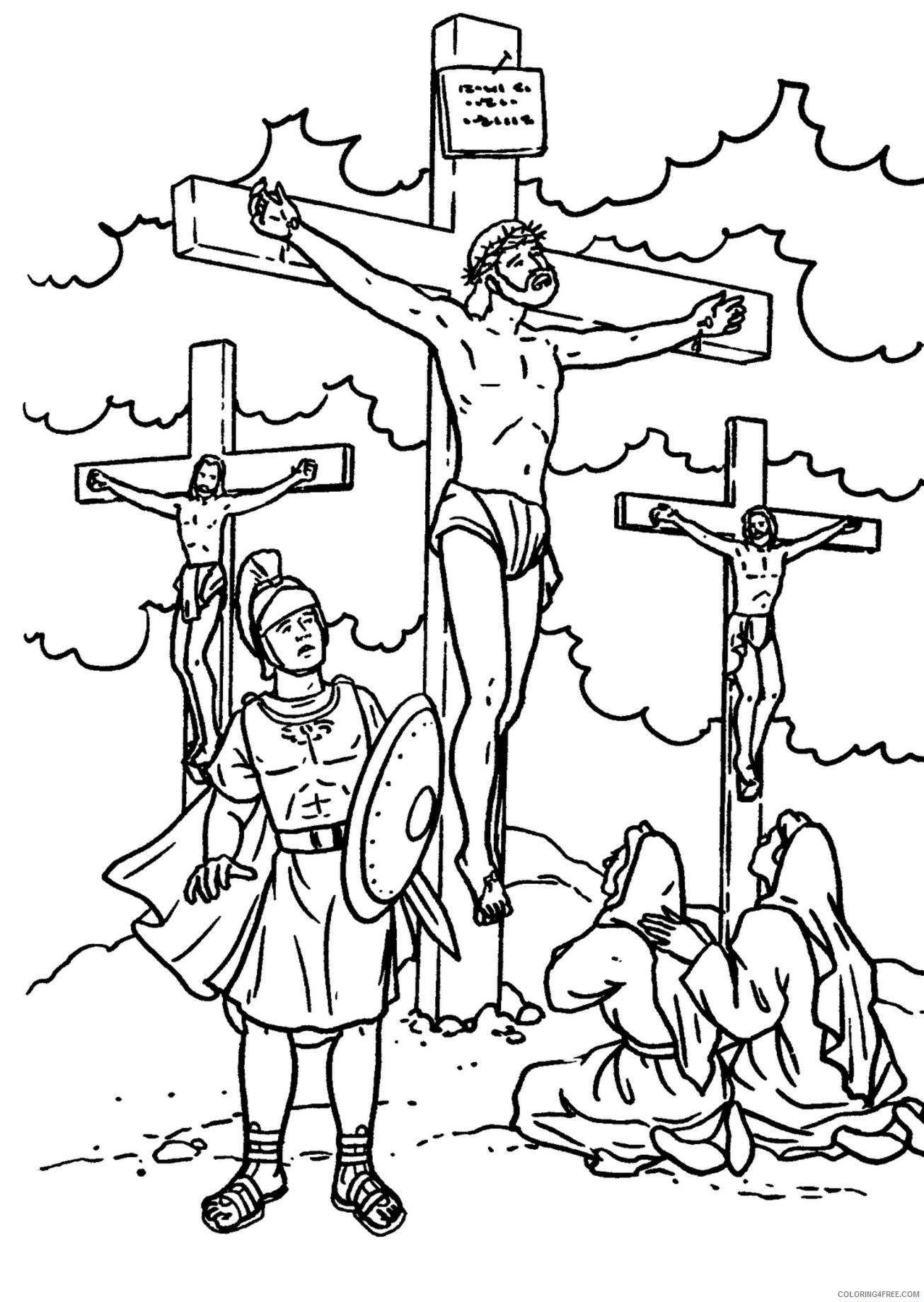 religious coloring pages cross of jesus Coloring4free
