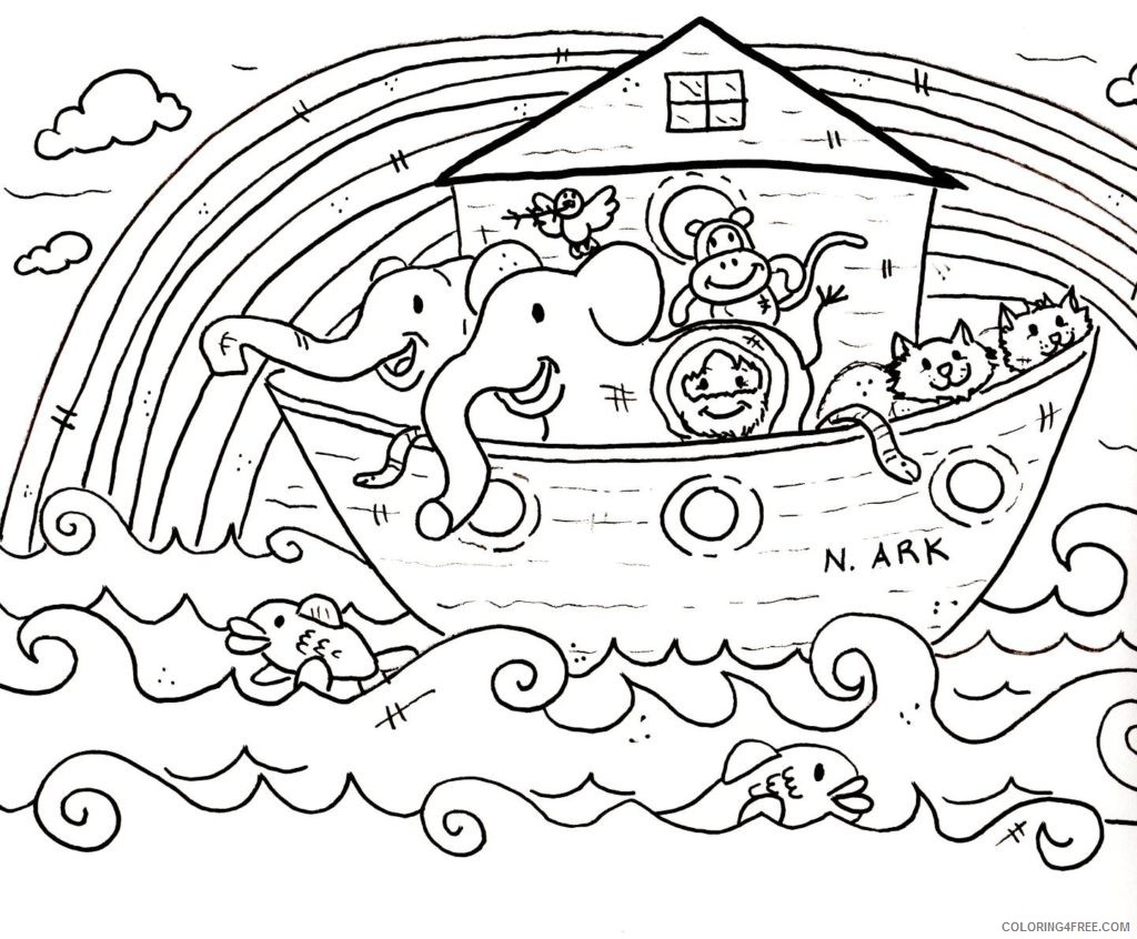 religious coloring pages noahs ark Coloring4free