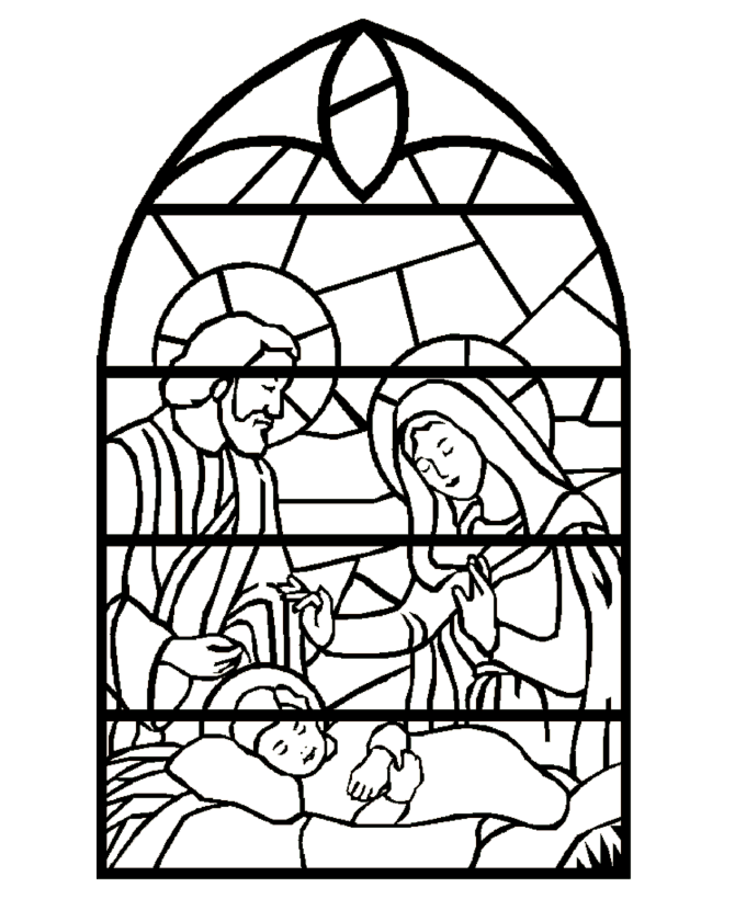 religious coloring pages stained glass Coloring4free