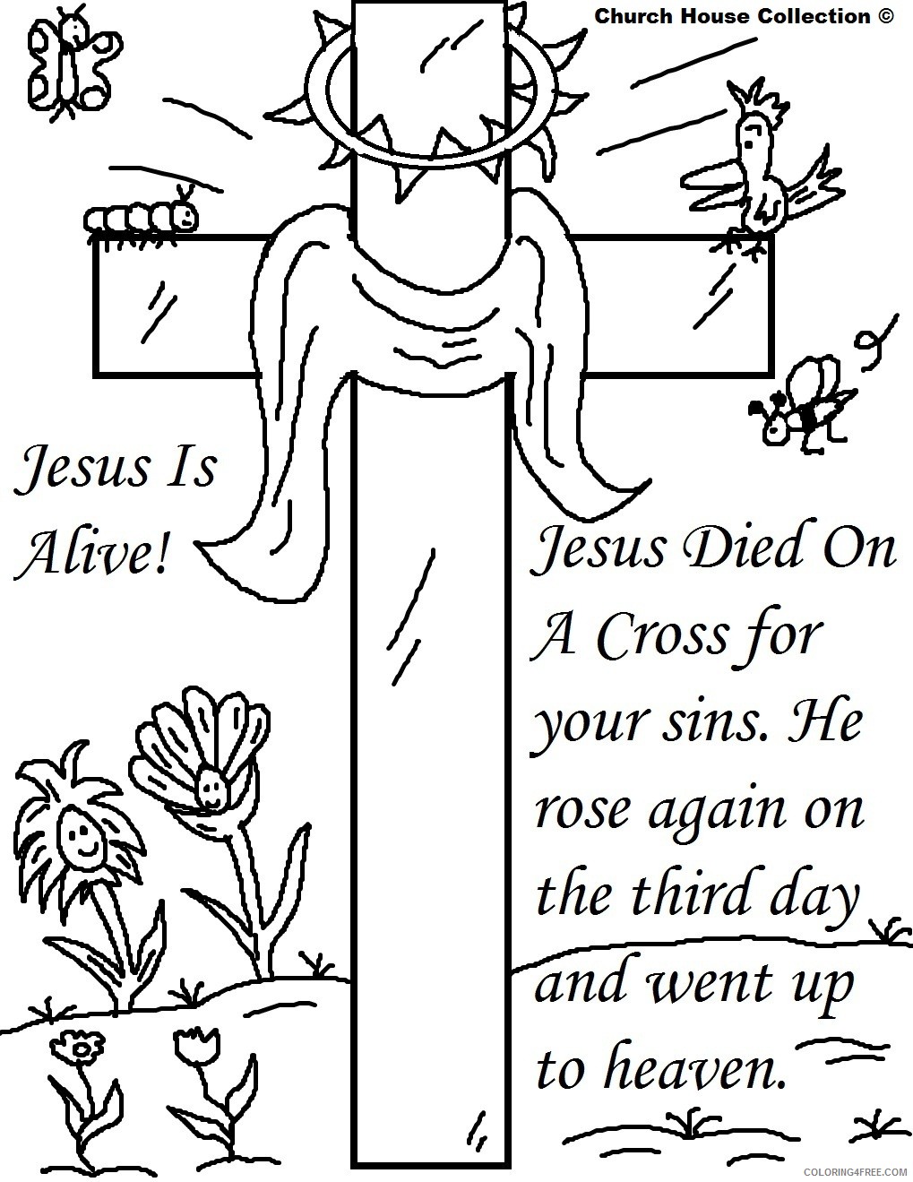 religious cross coloring pages Coloring4free