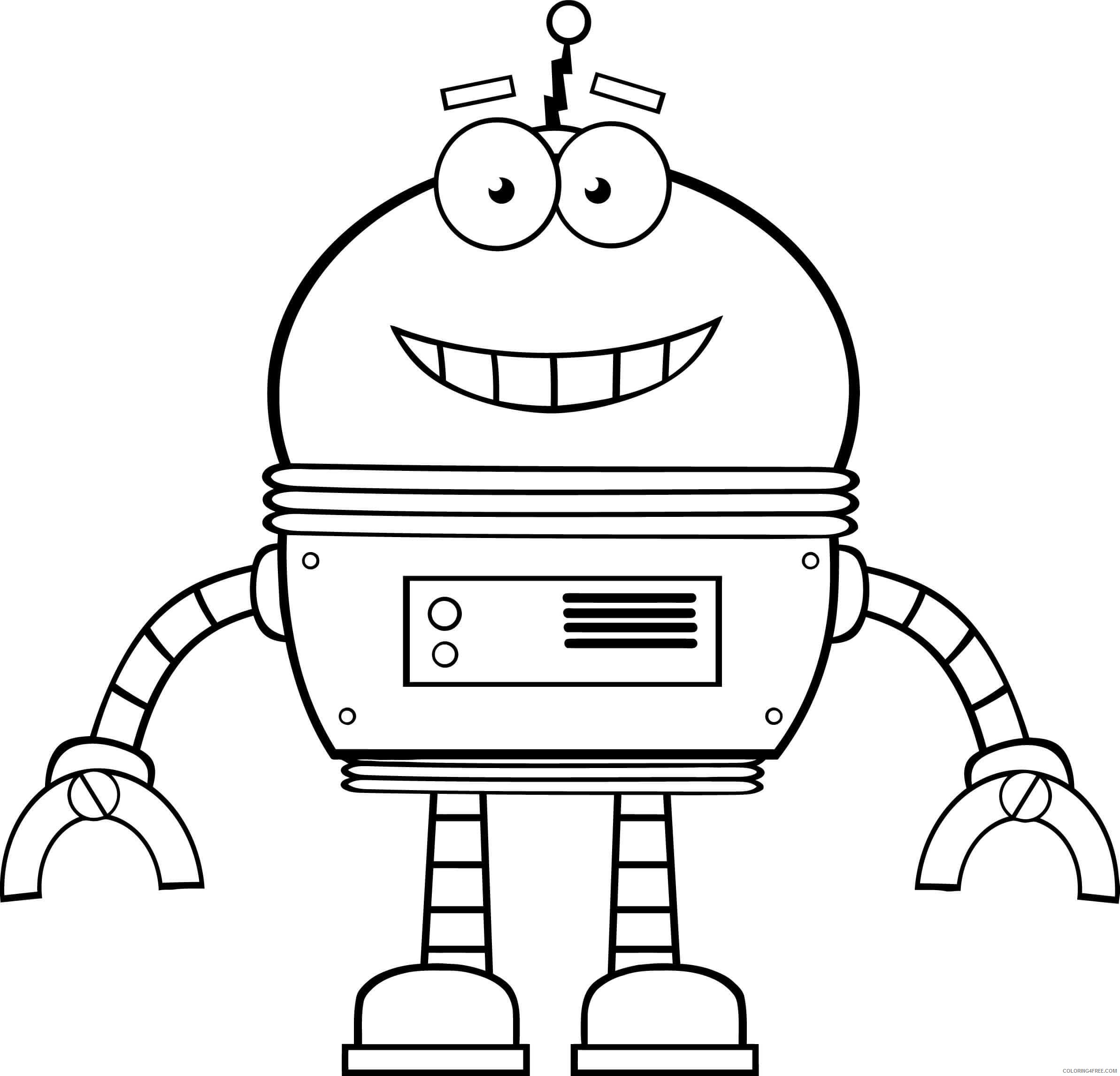 robot coloring pages free printable Coloring4free