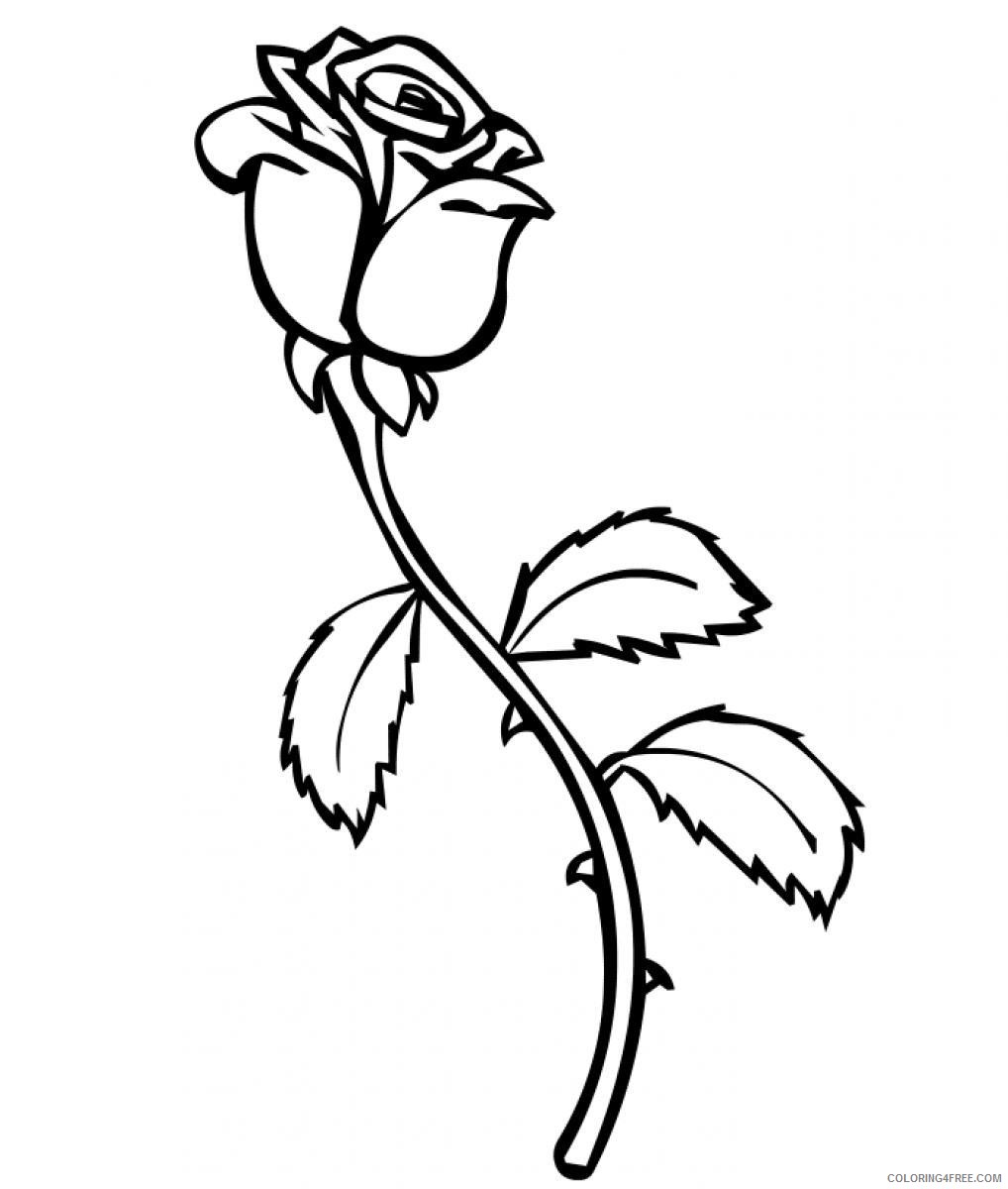 rose coloring pages printable Coloring4free