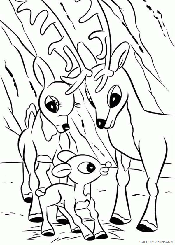 rudolph the red nosed reindeer coloring pages with mom and dad Coloring4free