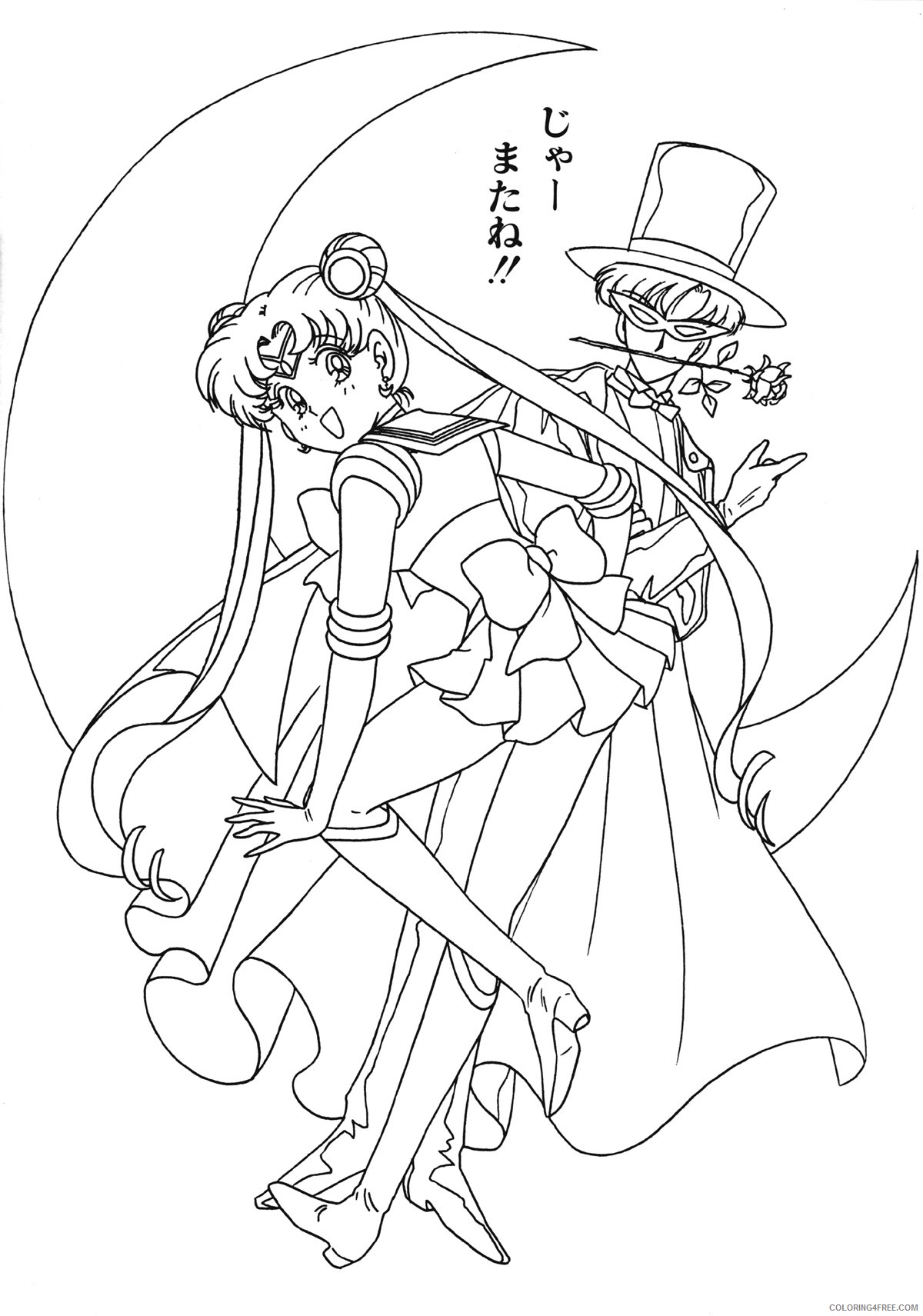sailor moon coloring pages and tuxedo mask Coloring4free