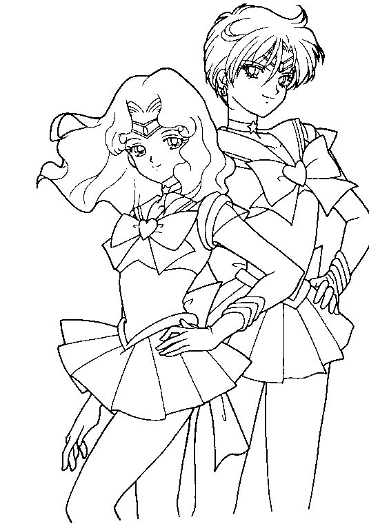 sailor moon coloring pages neptune and uranus Coloring4free