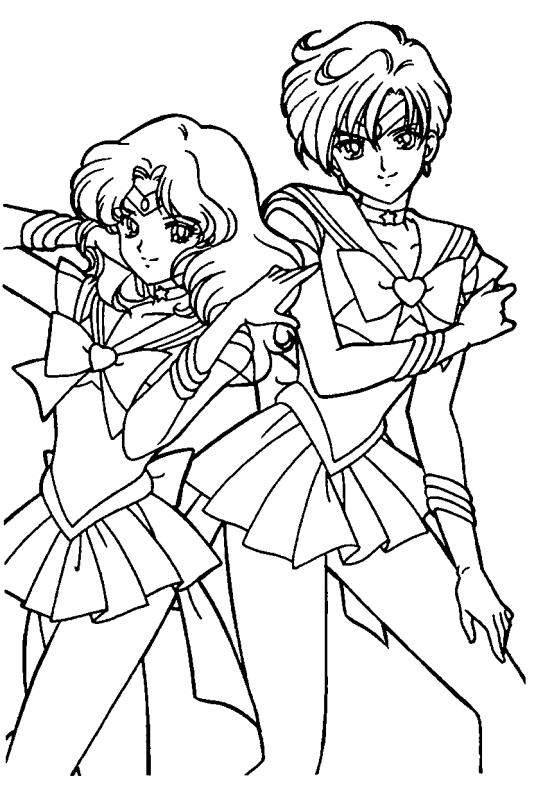 sailor moon coloring pages uranus and neptune Coloring4free