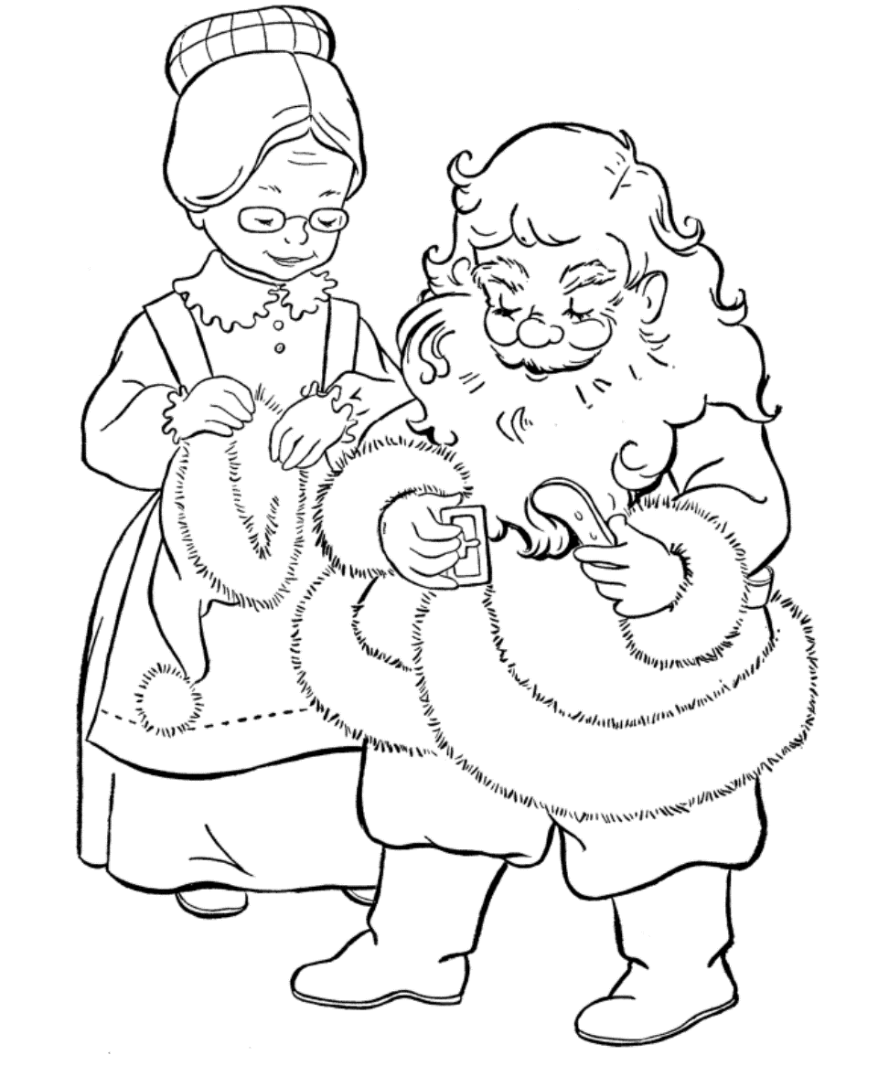 santa claus and mrs santa coloring pages Coloring4free
