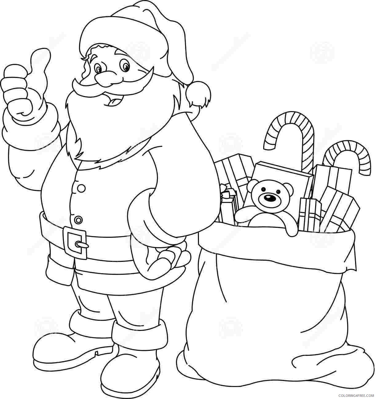 santa claus coloring pages christmas gifts Coloring4free