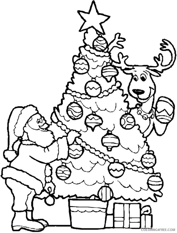 santa claus coloring pages christmas tree Coloring4free