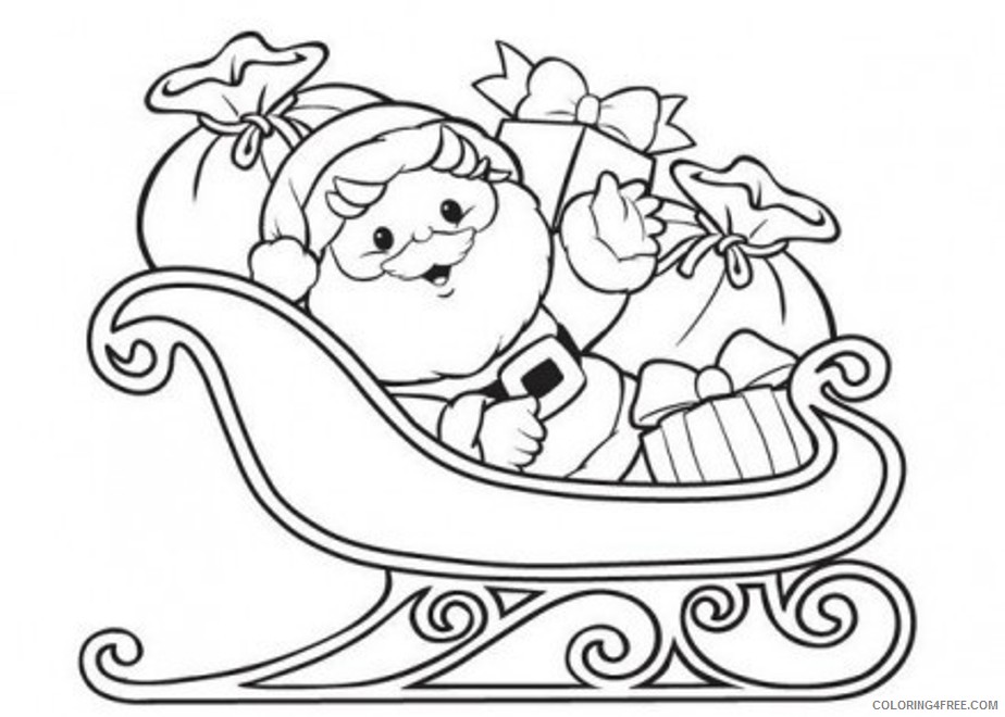 santa claus coloring pages on sleigh Coloring4free