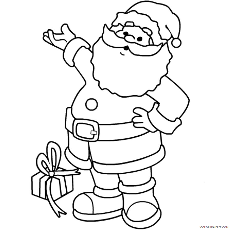 santa claus coloring pages with a gift Coloring4free