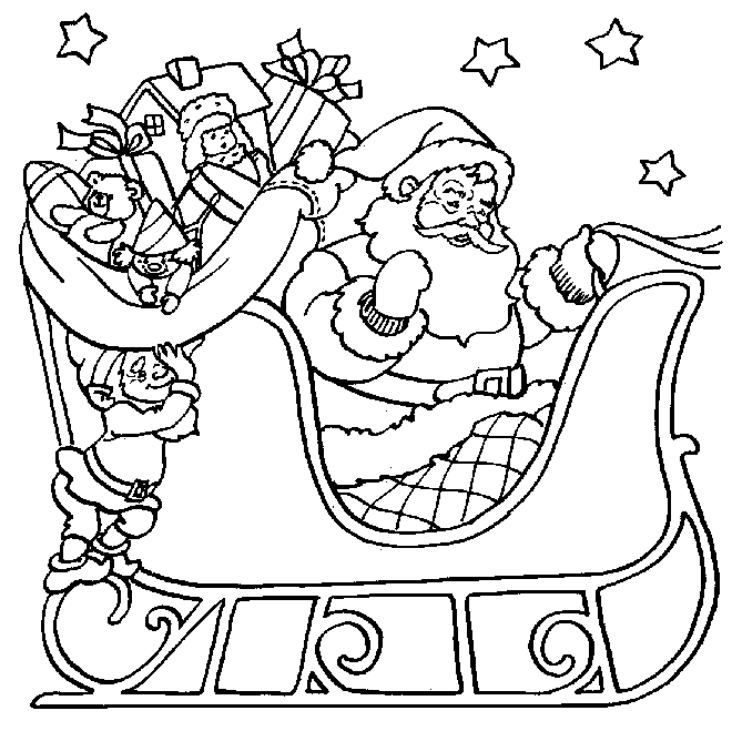 santa claus sleigh coloring pages Coloring4free