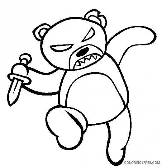 scary coloring pages teddy bear Coloring4free