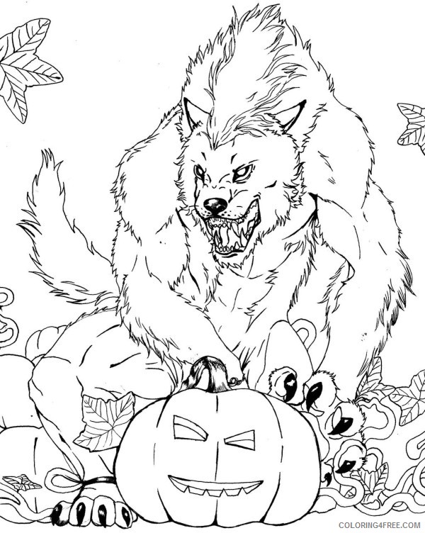 scary coloring pages werewolf Coloring4free