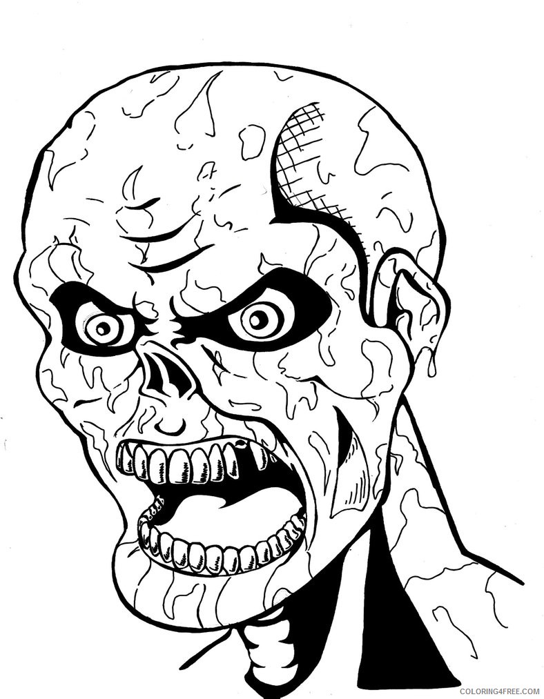 scary face coloring pages Coloring4free