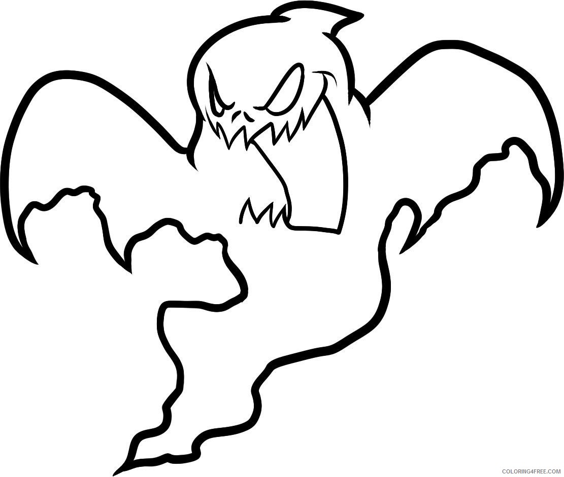 scary ghost coloring pages for kids Coloring4free