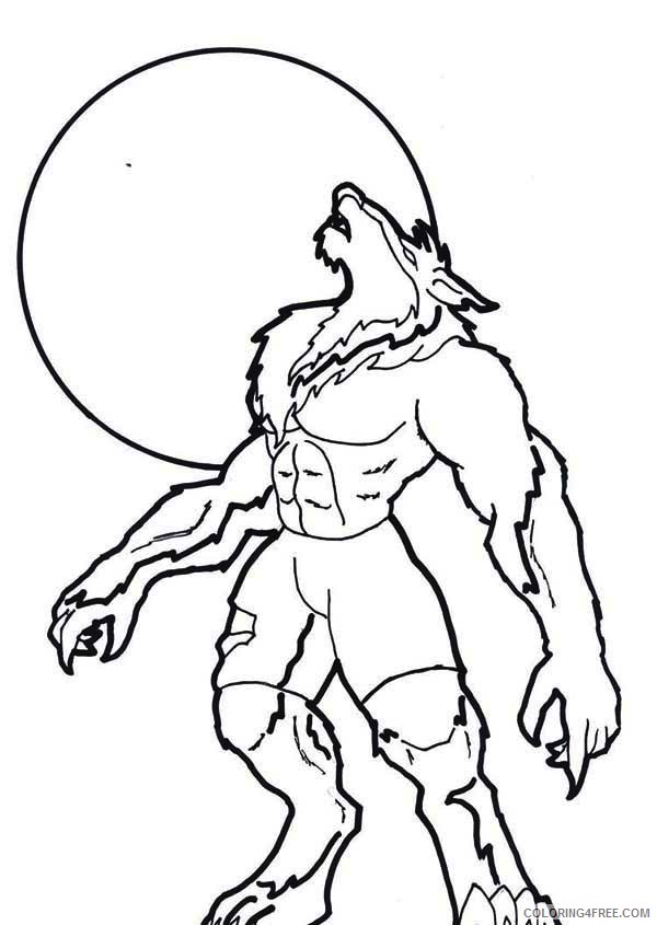 scary werewolf coloring pages Coloring4free