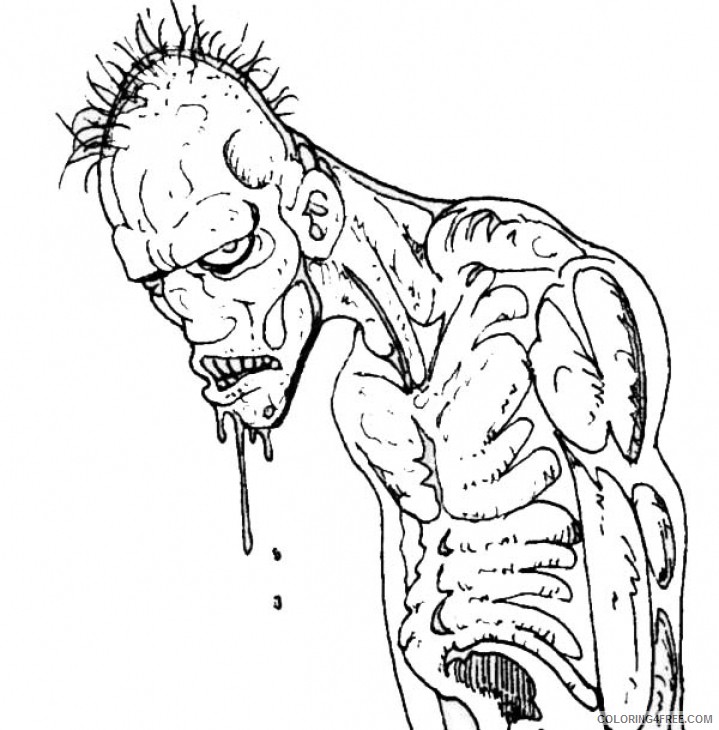 scary zombie coloring pages 2 Coloring4free