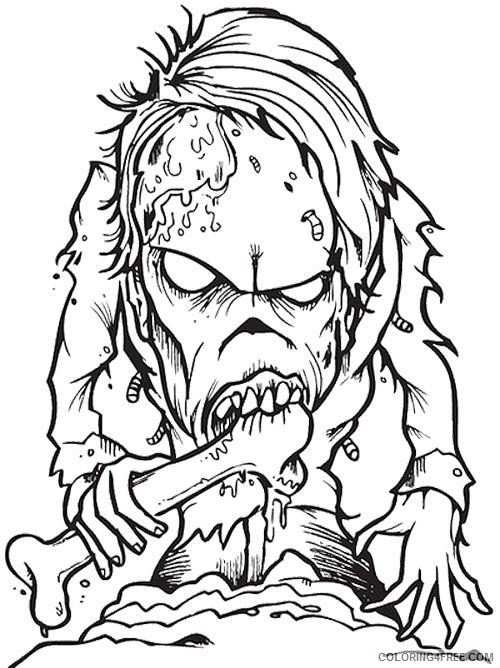 scary zombie coloring pages for adults Coloring4free