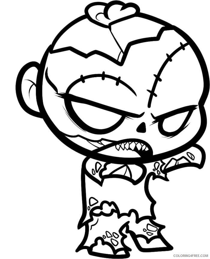 scary zombie coloring pages for kids Coloring4free