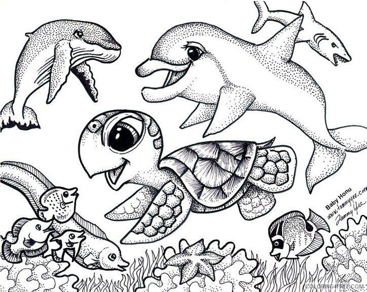 sea turtle coloring pages under the sea Coloring4free